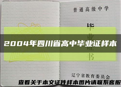 2004年四川省高中毕业证样本缩略图
