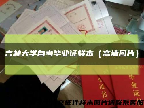 吉林大学自考毕业证样本（高清图片）缩略图