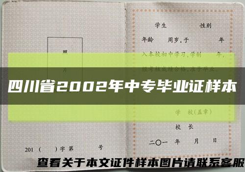 四川省2002年中专毕业证样本缩略图