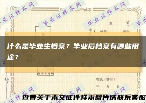 什么是毕业生档案？毕业后档案有哪些用途？缩略图