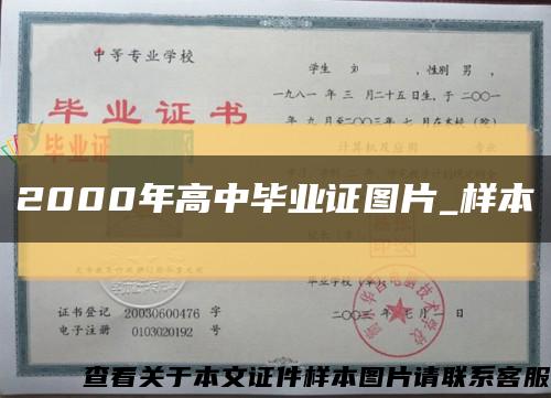 2000年高中毕业证图片_样本缩略图