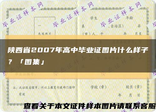 陕西省2007年高中毕业证图片什么样子？「图集」缩略图