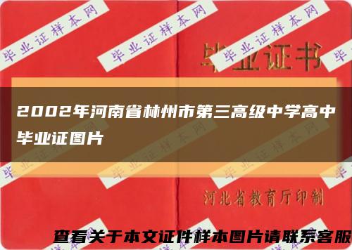 2002年河南省林州市第三高级中学高中毕业证图片缩略图