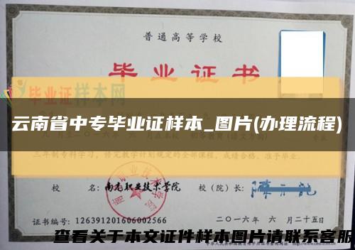 云南省中专毕业证样本_图片(办理流程)缩略图