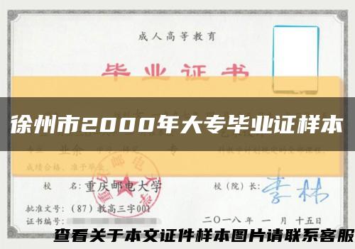 徐州市2000年大专毕业证样本缩略图