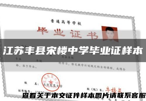 江苏丰县宋楼中学毕业证样本缩略图