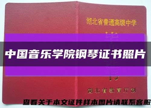 中国音乐学院钢琴证书照片缩略图