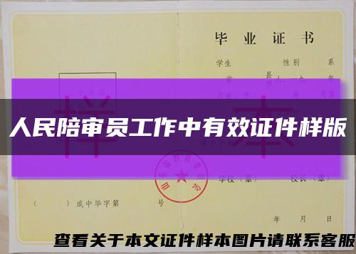 人民陪审员工作中有效证件样版缩略图