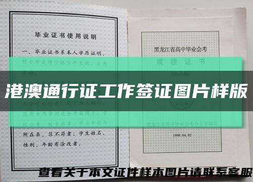 港澳通行证工作签证图片样版缩略图