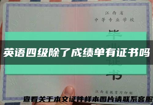 英语四级除了成绩单有证书吗缩略图