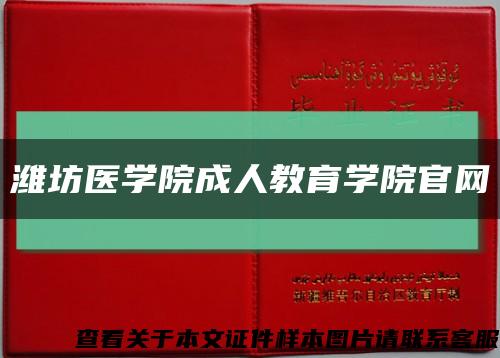 潍坊医学院成人教育学院官网缩略图